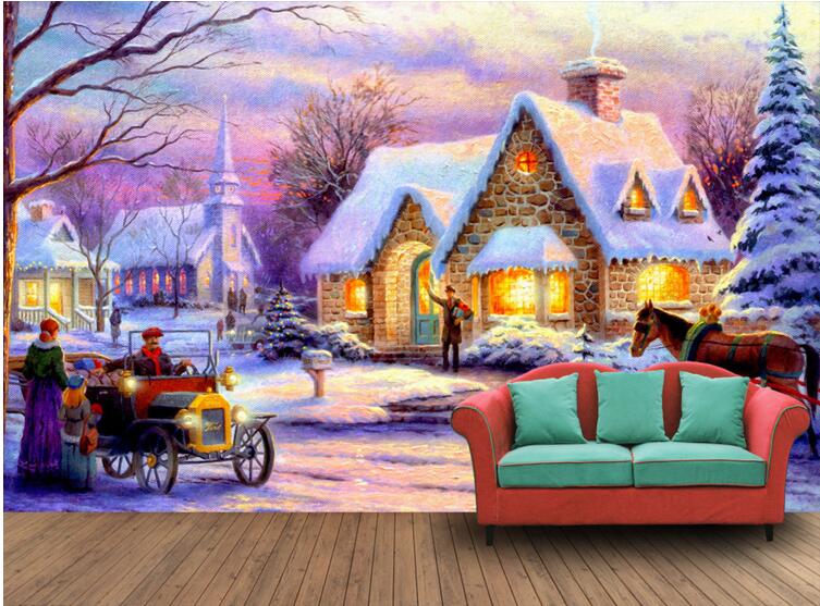 

3d wallpaper custom photo Winter snow paintings in Europe and America living room Home decor 3d wall muals wall paper for walls 3 d, Customize