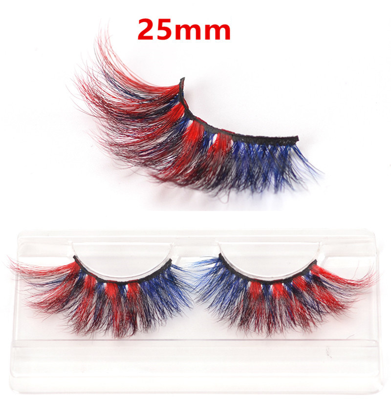 Couleur 3D Vison Cils En Gros Naturel Long Individuel Épais Moelleux Maquillage Coloré Faux Cils Extension De Cils