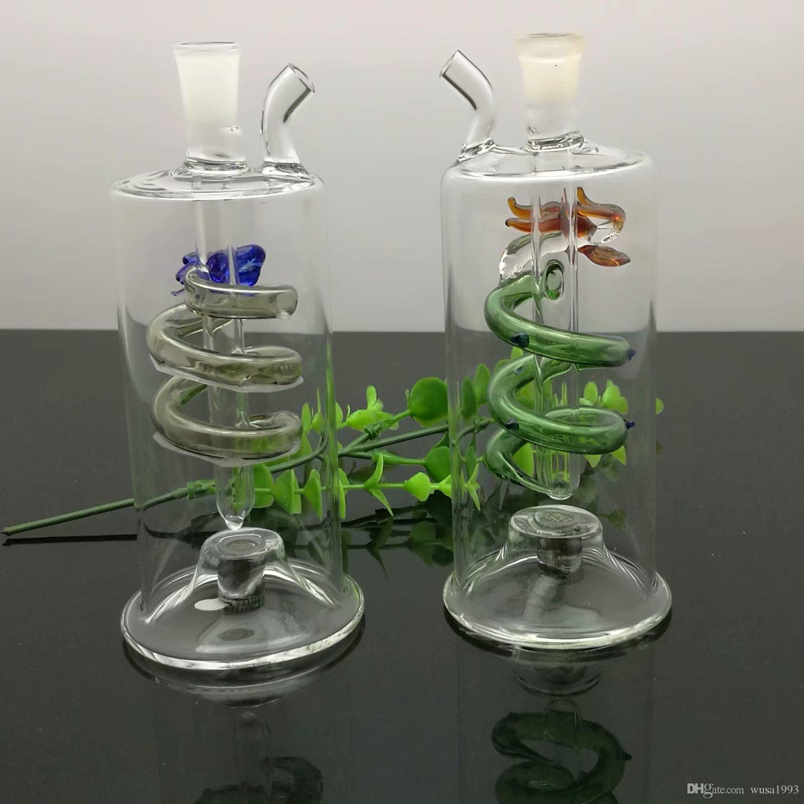 

Colored Panlong glass cigarette kettle Wholesale Bongs Oil Burner Pipes Water Pipes Glass Pipe Oil Rigs Smoking Free Shipping