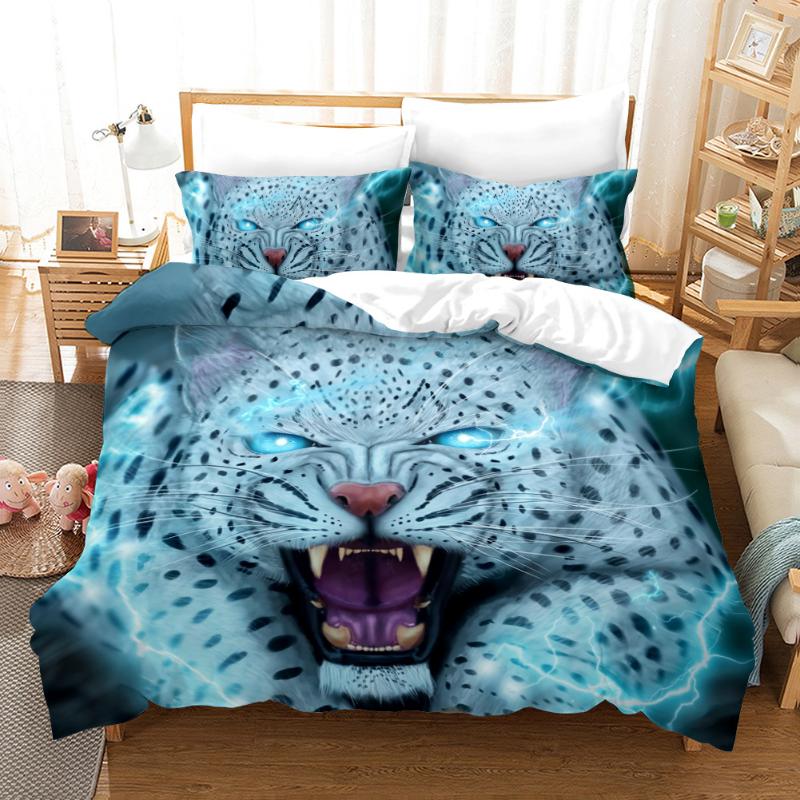 

3D Galaxy Leopard Print Bedding Set Duvet Covers Pillowcases One Piece Comforter Bedding Sets Bedclothes Bed Linen
