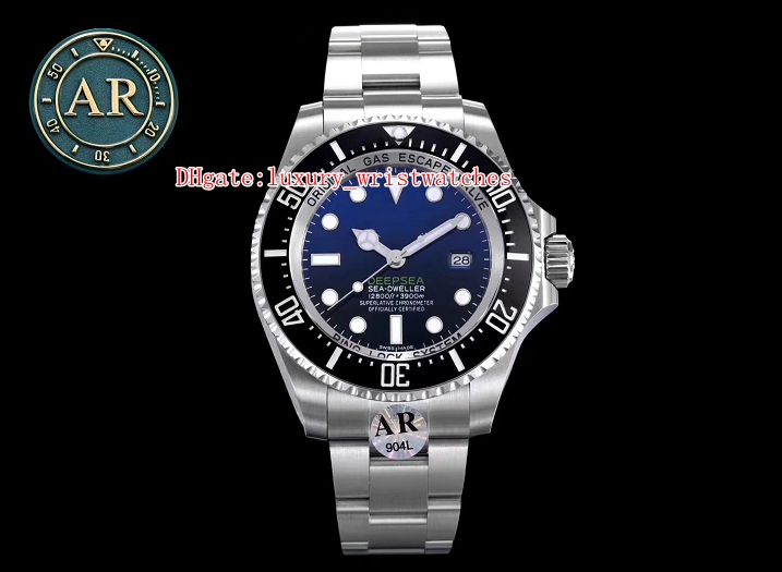

2 colors Best ARF V3 ETA 3135 Movement Sea-Dweller Blue gradient 44mm 116660 Blue Luminescent Stainless 904L Mechanical Automatic Mens Watch