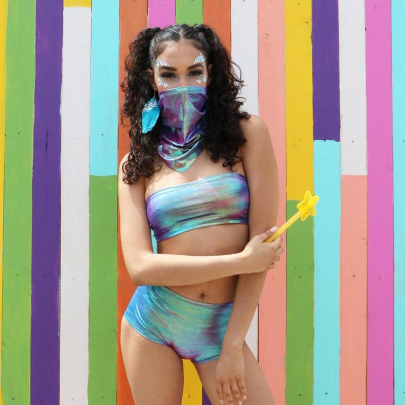 

bikini Women' Trikini Trikinis Sexy Solid tube top with mask three-piece bikini2020 split swimsuit high quality