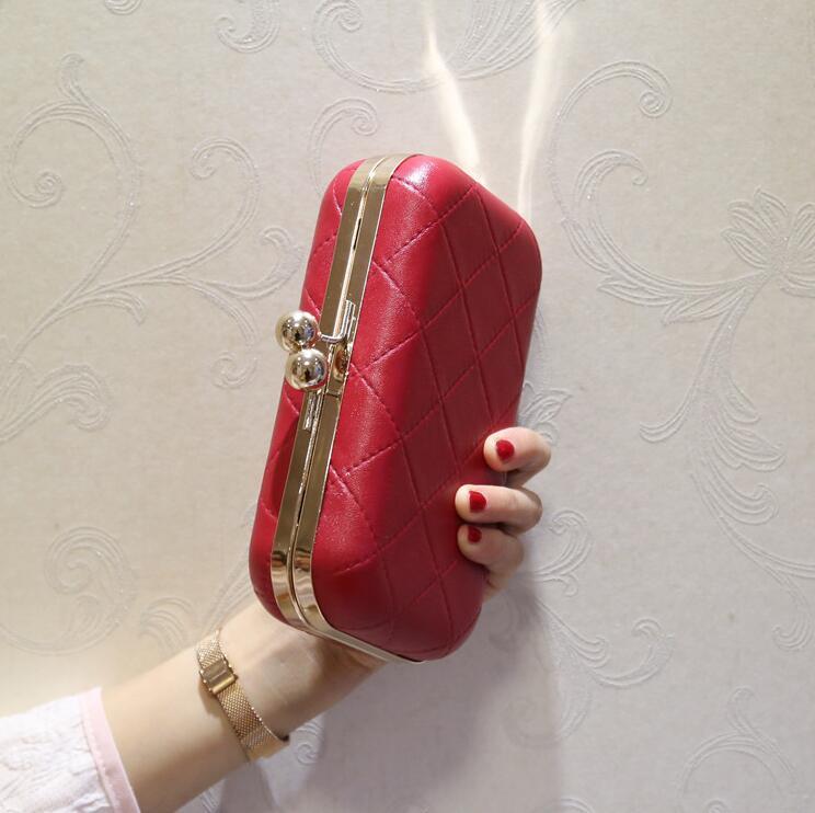 

factory wholesale women handbag classic check joker dinner party dress hard box chain bag elegant atmosphere leather fashion party dress bag