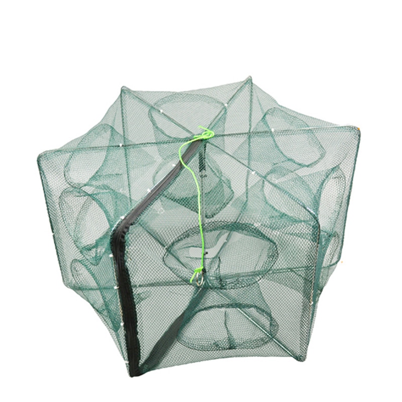 4-20 Hole Foldable Fishing Net Trap Crab Prawn Shrimp Crayfish Bait Cage Mesh UK