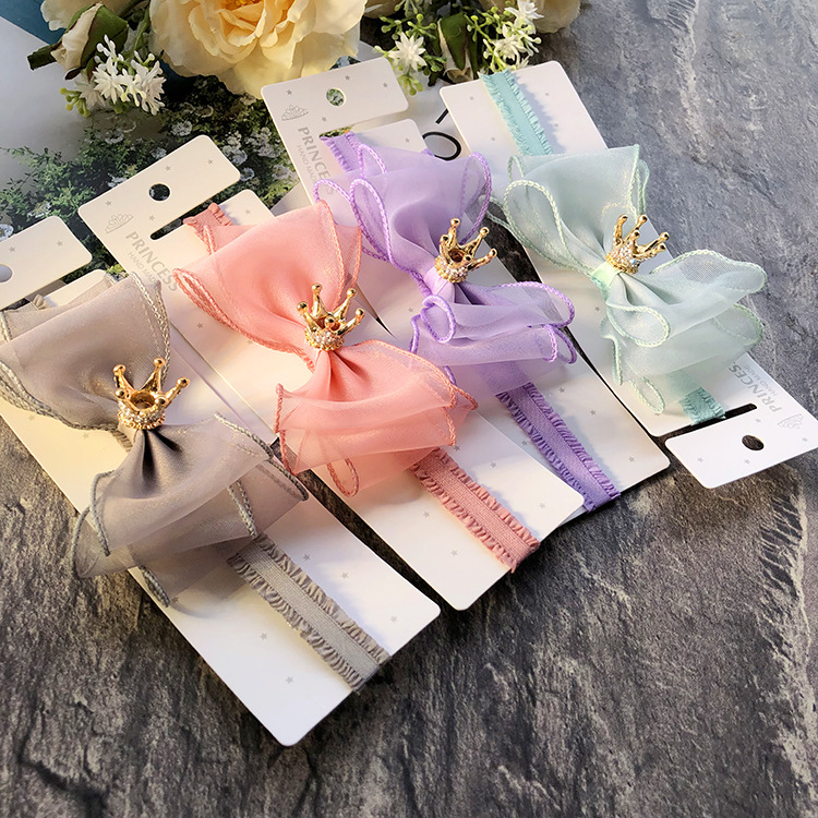 

Great Quality Baby Girls 13cm Hair Bows Crown Headband Hairband Hair Hoop Kids Accessories 10pcs Wholesales, G-10pcs