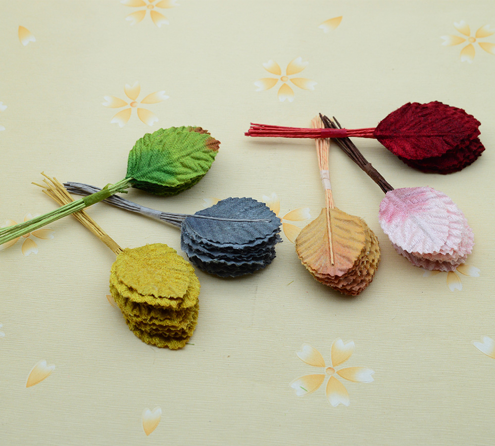 

144pcs/bag Artificial flowers cheap for christmas home wedding decor accessories fake leaf DIY gifts wreath Slik rose Leaves, Red