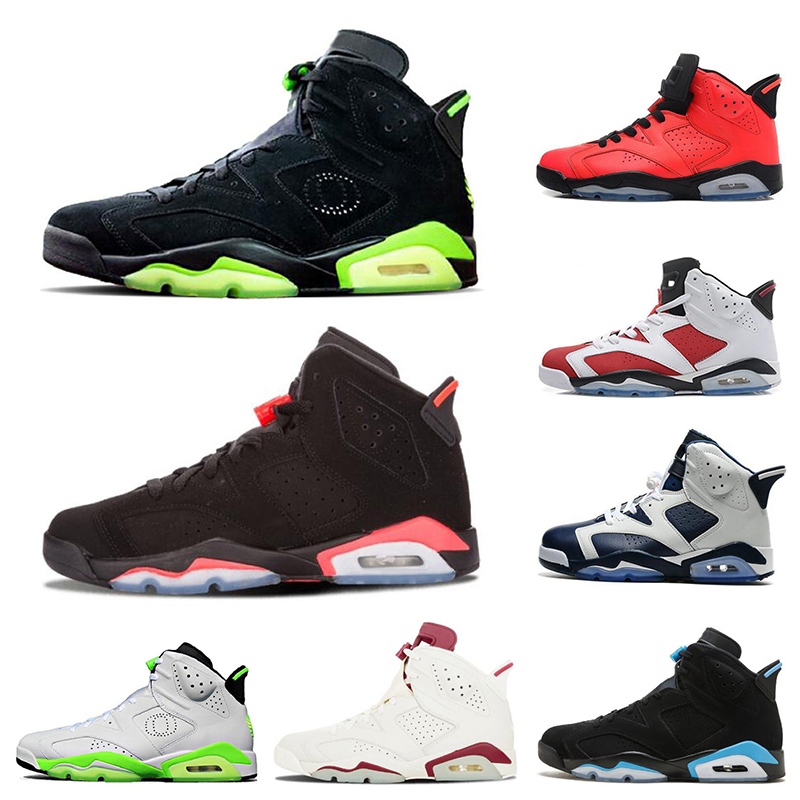 

2020 Infrared Bred 6 6s Men Basketball Shoes Green Suede Gatorade UNC Oreo Carmine Men Sports Sneakers Trainers US 7-13, Grey green