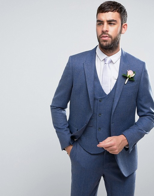 

Fashionable Two Buttons Groomsmen Peak Lapel Groom Tuxedos Men Suits Wedding/Prom/Dinner Best Man Blazer(Jacket+Pants+Tie+Vest) 716, Same as image