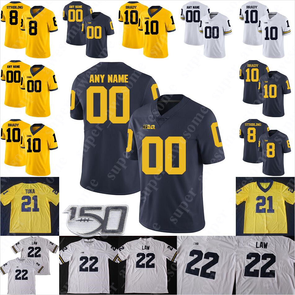 

Michigan Wolverines Football Jersey Tom Curtis John Navarre Jehu Chesson Amara Darboh Elroy Hirsch David Long Maurice Hurst Jr Rashan Gary, 150th-yellow