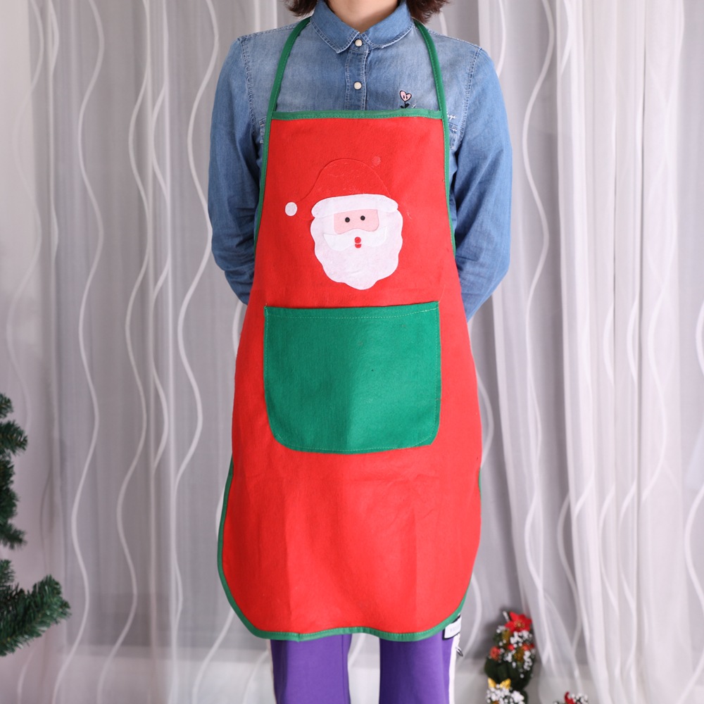 

Santa Claus Red Apron Christmas Party Decorations Bar Apron Non-woven Kitchen Supplies Xmas Festival Quality Household Aprons