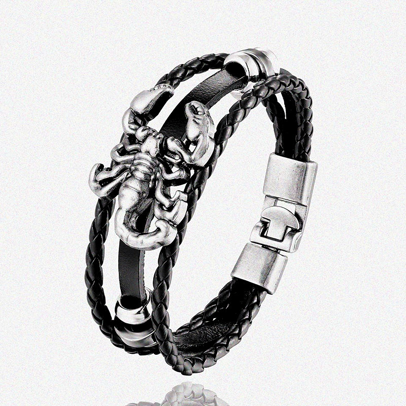 

Cuff Scorpio Vintage Scorpion Bracelet Women Multilayer Leather Men's Charm Accessories Pulseras