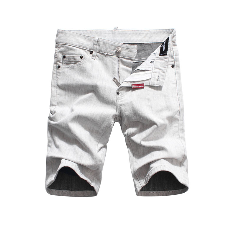 

summer Style mens Shorts jeans Men straight denim trousers zipper Patchwork Slim white top Shorts jeans for men, As pic