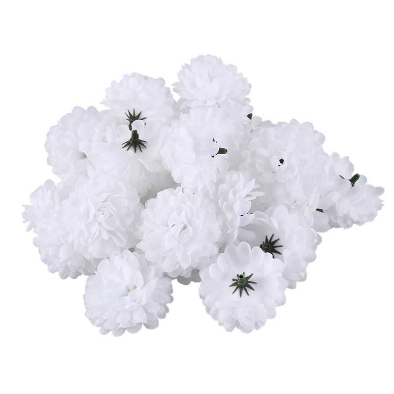 

30pcs Daisy Artificial Fake flower Silk Spherical Heads Bulk Wedding Party Decor,White