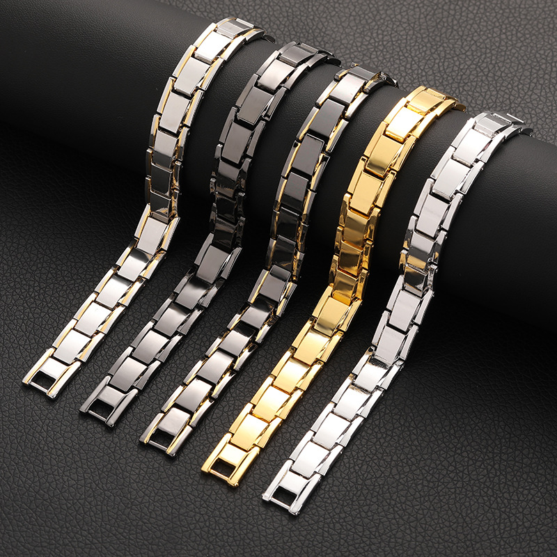 

Hematite Magnets bracelet Power women men bracelets Fashion hip hop Jewelry will and sandy drop ship, Golden;silver