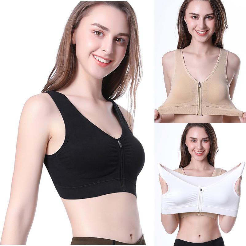 

Summer Sports Bra Cross Back Bras Sexy Vest Top Fitness Underwear Running Sport Yoga Shirt Bra Gym Wireless zipper Brassiere, Bk