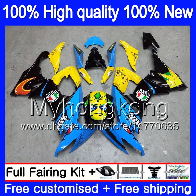 

Body For KAWASAKI ZX 10 R ZX1000C ZX-10R 2008 2009 2010 Bodywork 217MY.0 ZX 10R 1000CC ZX1000 ZX10R 08 09 10 Full Fairing kit Shark fish new, No. 6