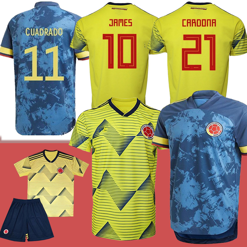 

copa america Columbia Soccer jersey 19/20 Home Soccer Shirt FALCAO JAMES CUADRADO camiseta de futebol, Black;yellow