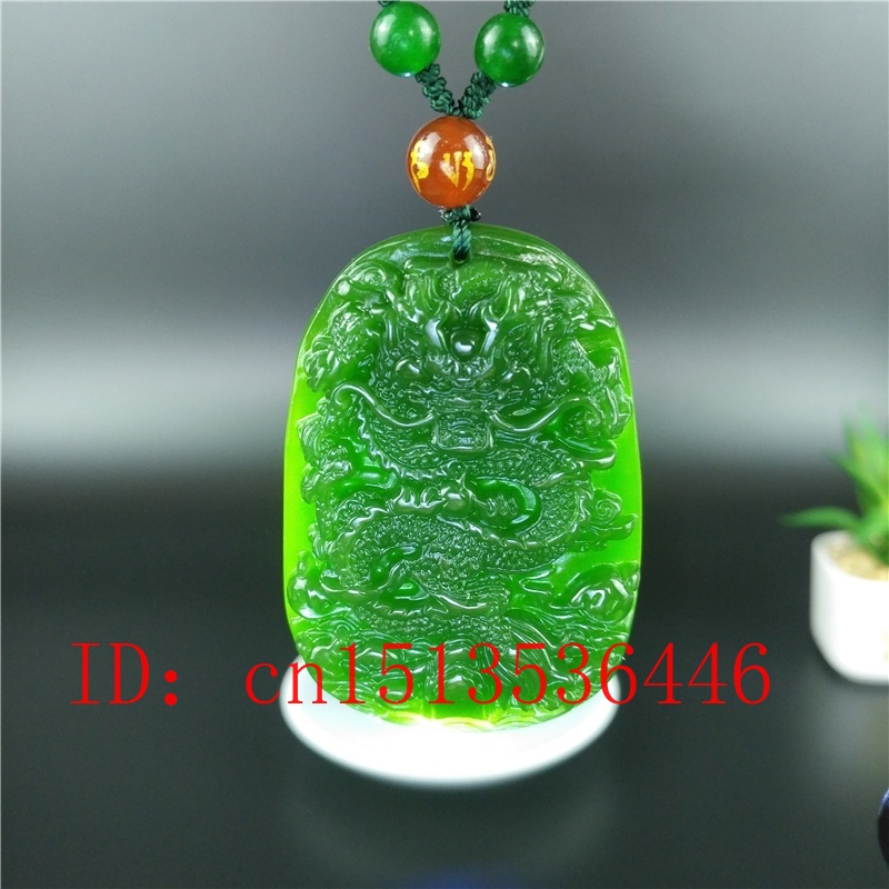 Hot china Natural Jade Hand-carved Green Necklace Pendant