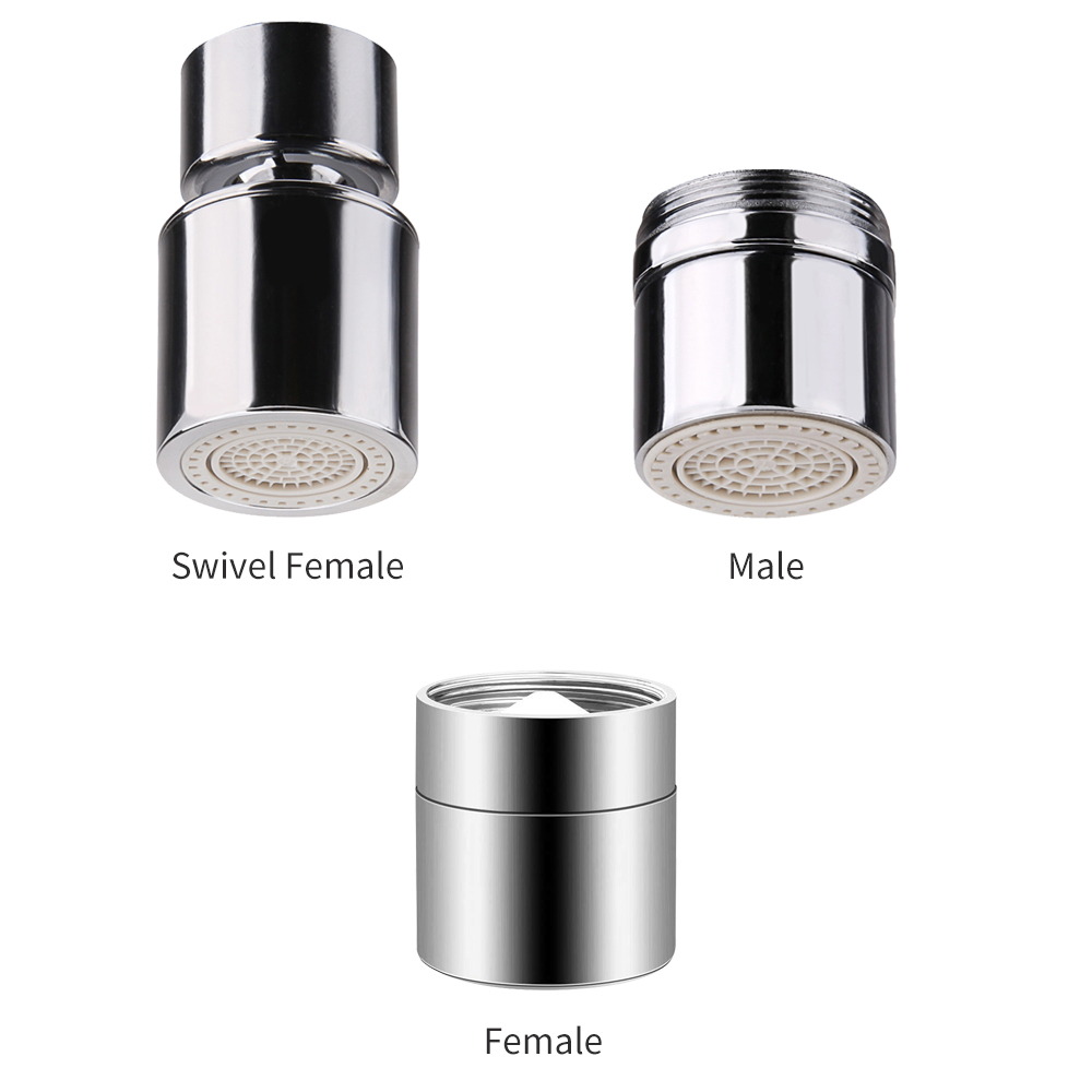 

Bathroom Faucet Sink Aerator 360-Degree Swivel Faucet Aerator Dual Sprayer Sink Male Copper Replacement Part