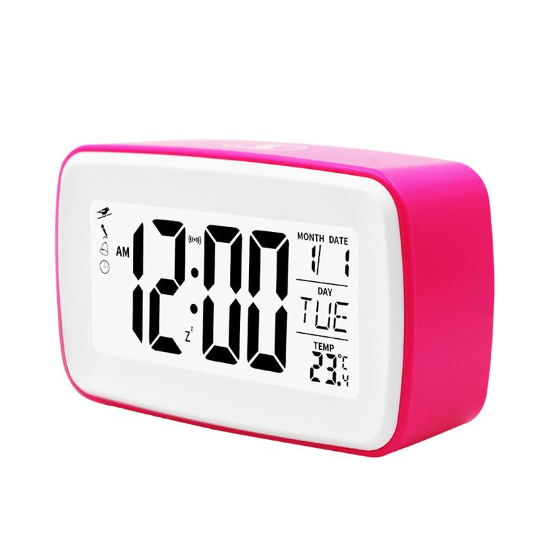 

Snooze Function Travel Battery Operated Silent LED Digital Night Light Non Ticking Alarm Clock Recording Desk Bedroom Smart