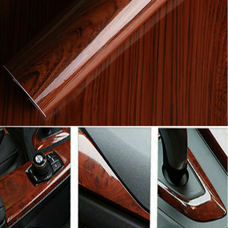 

2X Fashion 1M High Glossy Wood Grain Car Interior DIY Vinyl Sticker Decal Wrap Film Automobiles Accessories Car Sticker, Customize