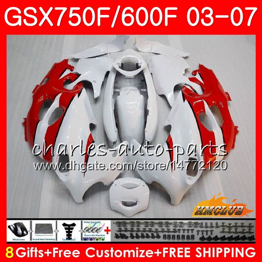 

Body kit For SUZUKI KATANA GSXF600 GSXF750 03 04 05 06 07 3HC.50 GSX750F GSX600F Red white top GSXF 750 600 2003 2004 2005 2006 2007 Fairing, No. 13