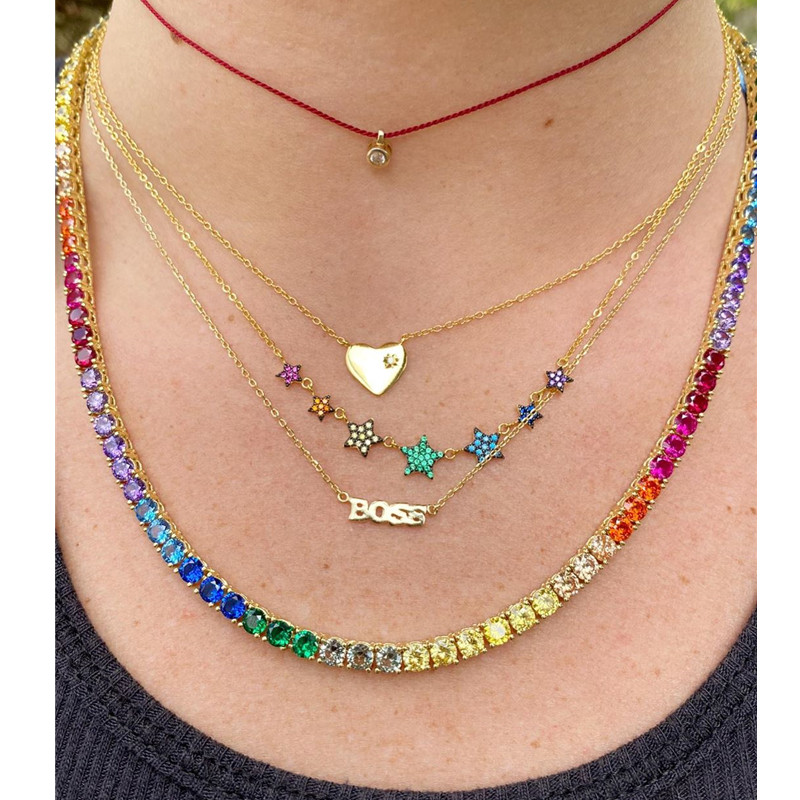 Colliers de tennis incrustés de strass à la mode pour femmes hommes HIPHOP bijoux punk collier collier Chaîne de cou de chauve