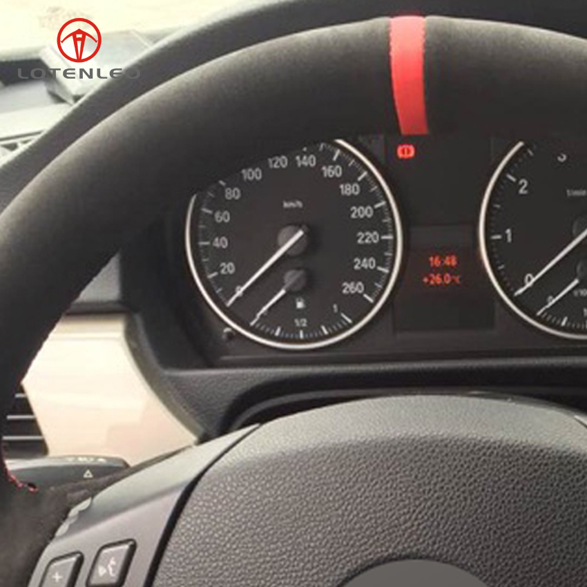 

Black Suede DIY Hand-stitched Car Steering Wheel Cover for BMW E90 E91 320 318i 320i 325i 330i 320d 328xi X1 E84