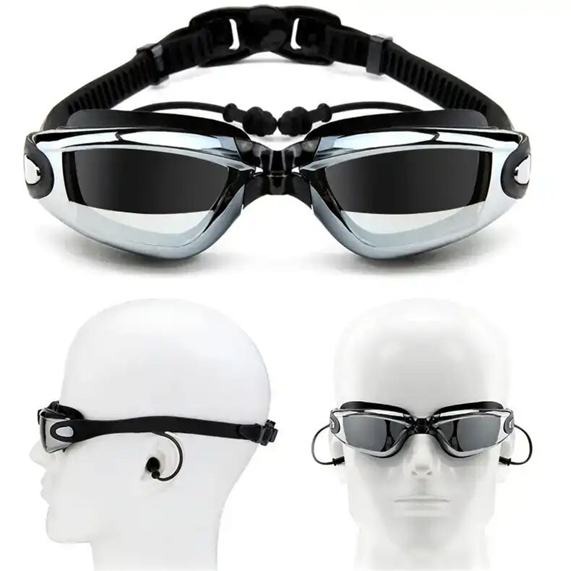 

Myopia Swimming Goggles Earplug Professional Adult Silicone Swim Cap Pool Glasses anti fog Men Women Optical waterproof Eyewear FT107