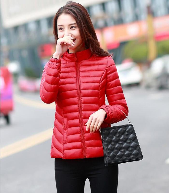 

Fashion Casual Cotton wadded jacket Winter jacket women Stand collar Short Cotton Coat Womens Thick warm Parkas High quality, Black