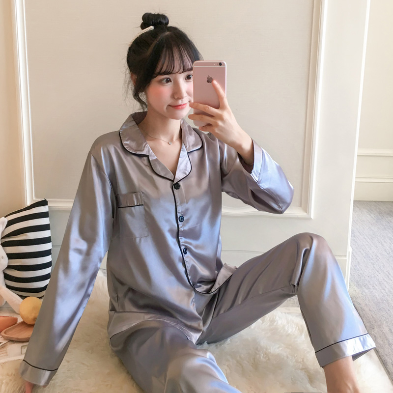 Pyjama en soie glacée imprimé LetterL/G pour femmes, costume deux pièces pour Service à domicile, printemps, automne et été, livraison gratuite