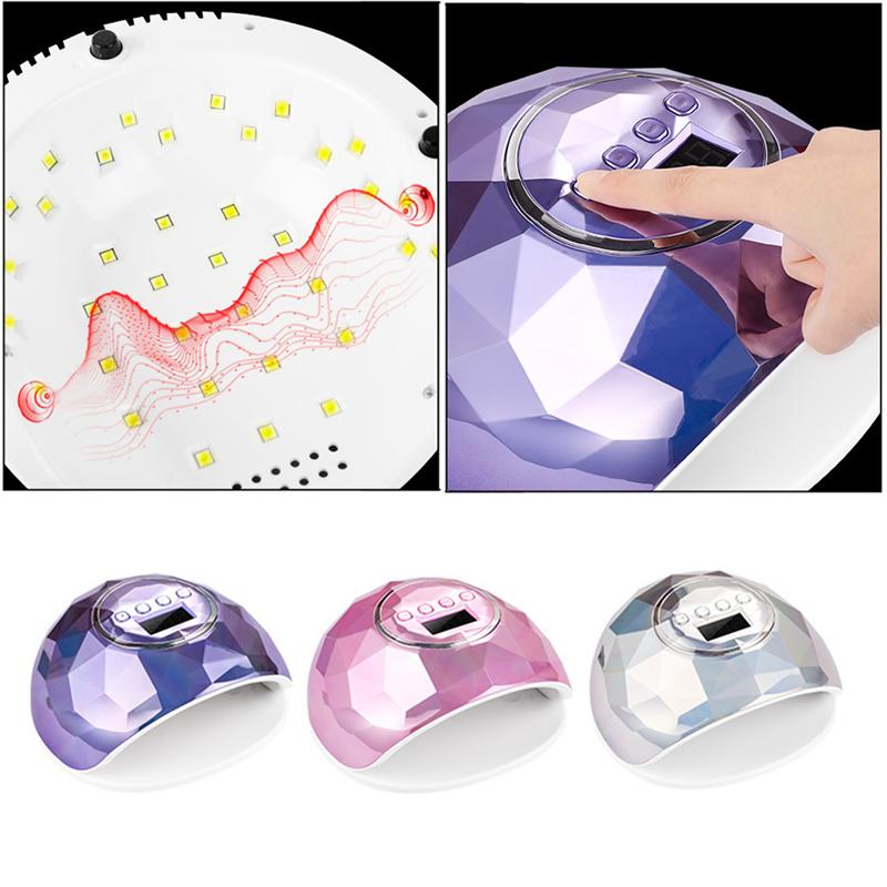 

86W Sensing Nail Dryer Gel Polish Curing LED UV Lamp Drying Gel Timer Manicure Tools Nail Polish Dryer Machine LCD Display Lamp, Pink with uk plug