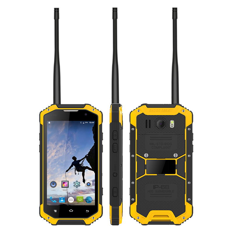 

UNIWA W3 4.7 Inch Screen IP68 Waterproof UHF/VHF Walkie Talkie Rugged Smartphone with NFC Barometer, Black