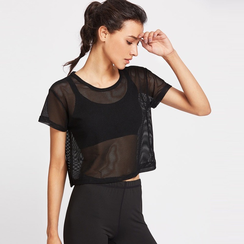 

Februaryfrost 2020 Women Sexy Quick Dry Mesh Yoga Tank Top Shirt Sport Fitness Running Shirt Gym Workout Exercises T-Shirt Vest Sportwear, Black