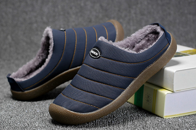 

Semi-heel Shoes Winter Mens Womens Velvet Slipper Warm Outdoor Indoor Shoes Home Soft Slip Wear and Drag Dual-purpose, Green