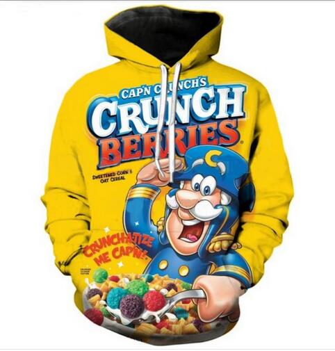 Nouveau mode Harajuku Style Casual Impression 3D Hoodies Crunch Berries Hommes / Femmes Automne et Hiver Sweat Sweatshirt BC093