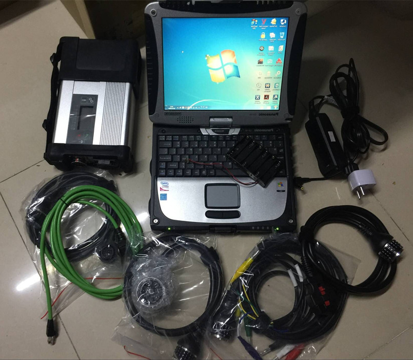 Scanner d'outil de diagnostic MB Star C5 avec logiciel à écran tactile pour ordinateur portable CF19, disque dur de 320 Go, ensemble complet prêt