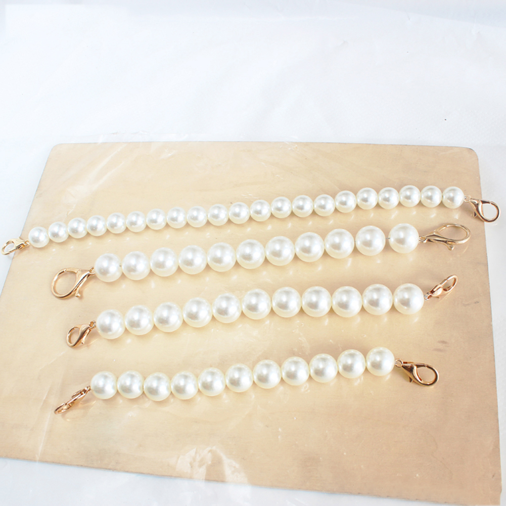 

New Faux Pearl Beaded Design Shoulder Bag Strap Women Handbag Strap 22-32cm Length Lady Replacement Obag Handles Bag Accessories