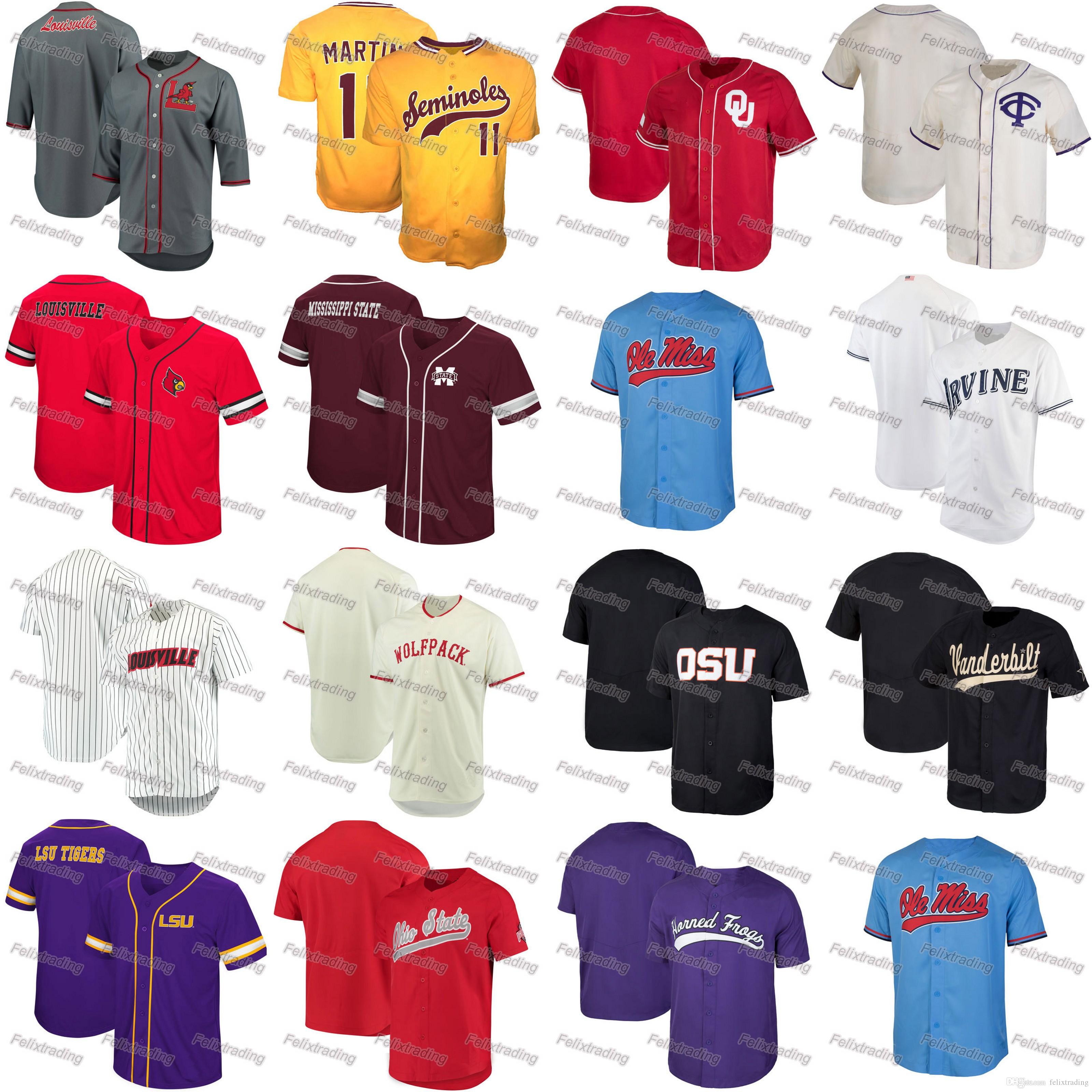 

LSU Martin Florida Mississippi Bulldogs NC State Wolfpack Ohio State Buckeyes Oklahoma Sooners Ole Miss Rebels TCU Horned Frogs Jersey