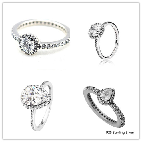 

Rings Compatible with Pandora Jewelry Radiant Teardrop Silver Ring For Women original 100% 925 Sterling Silver jewelry Ring