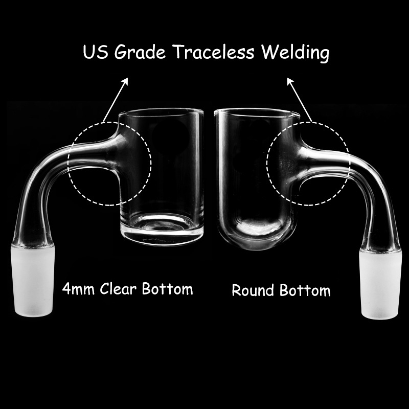 

US Grade Traceless Welding Beveled Edge Quartz Banger Nails With Clear & Round Bottom Quartz Banger Nails Suitfor Glass Water Bongs
