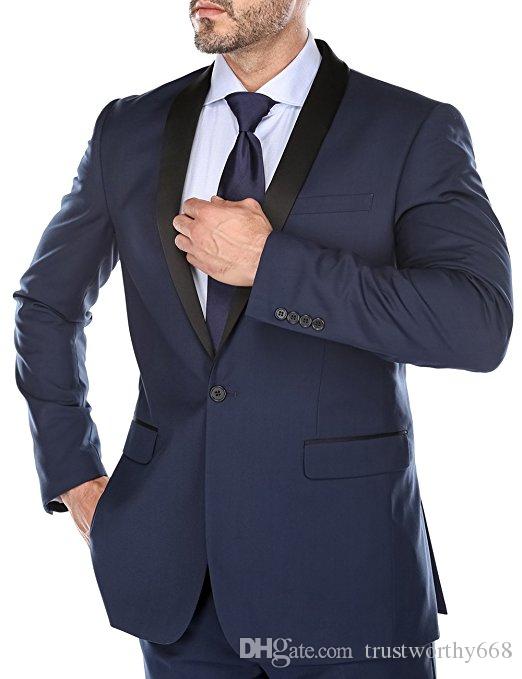 

Popular One Button Groomsmen Shawl Lapel Groom Tuxedos Men Suits Wedding/Prom Best Man Blazer ( Jacket+Pantst+Tie) 913, Same as image