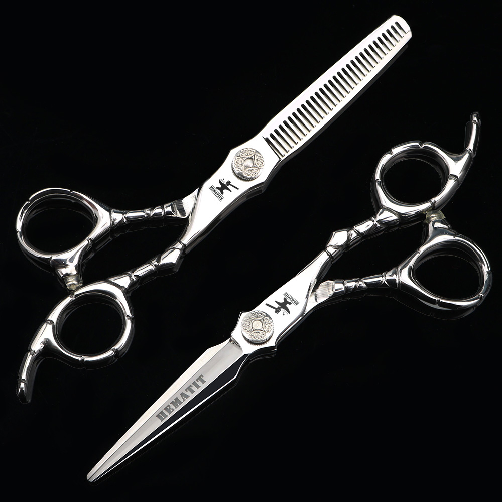 

The latest style 6 inch hairdressing scissors hair salon barber senior 440C steel crocodile handle handle pattern steel