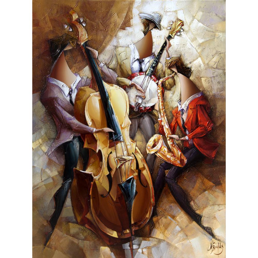 

Musical Jazz oil painting abstract hand painted lady artwork paintings for living room wall decor