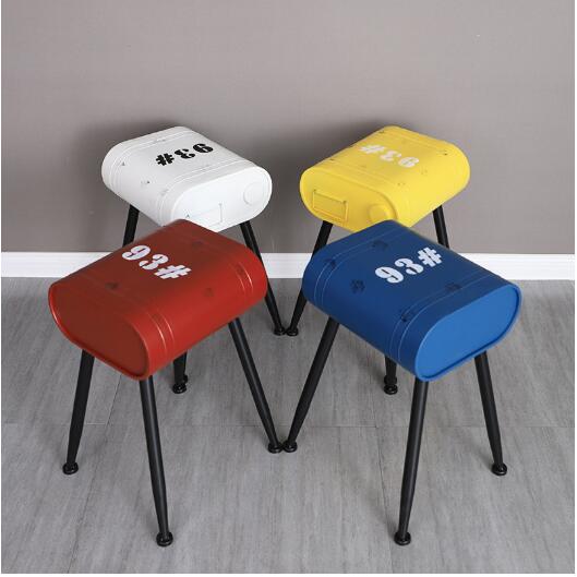 Bar Restaurant Chair Commercial Furniture American Loft Iron Art Stand Gasoline Bucket Modeling Dining Chairs Creative Old-image-477788545