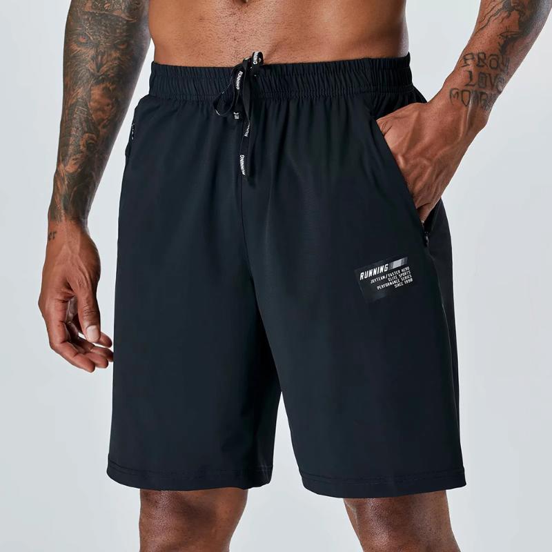 

New Running Shorts Summer Sports Jogging Walking Exercise Gym Short Pants Quick Dry Workout Basketball soccer Training shorts, Black