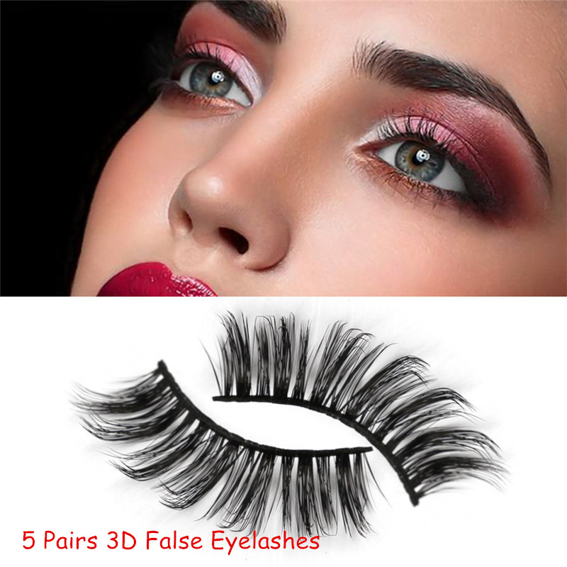 

5Pairs 3D Mink Hair False Eyelashes Natural/Thick Long Eye Lashes Wispy Makeup Beauty Extension Tools Faux Cils Maquillaje