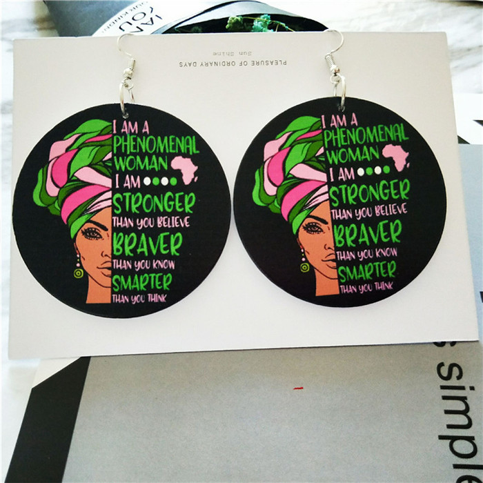 

Europe and the United States exaggerated street hipsters Africa simple geometric round wooden earrings fashion wood jewelry