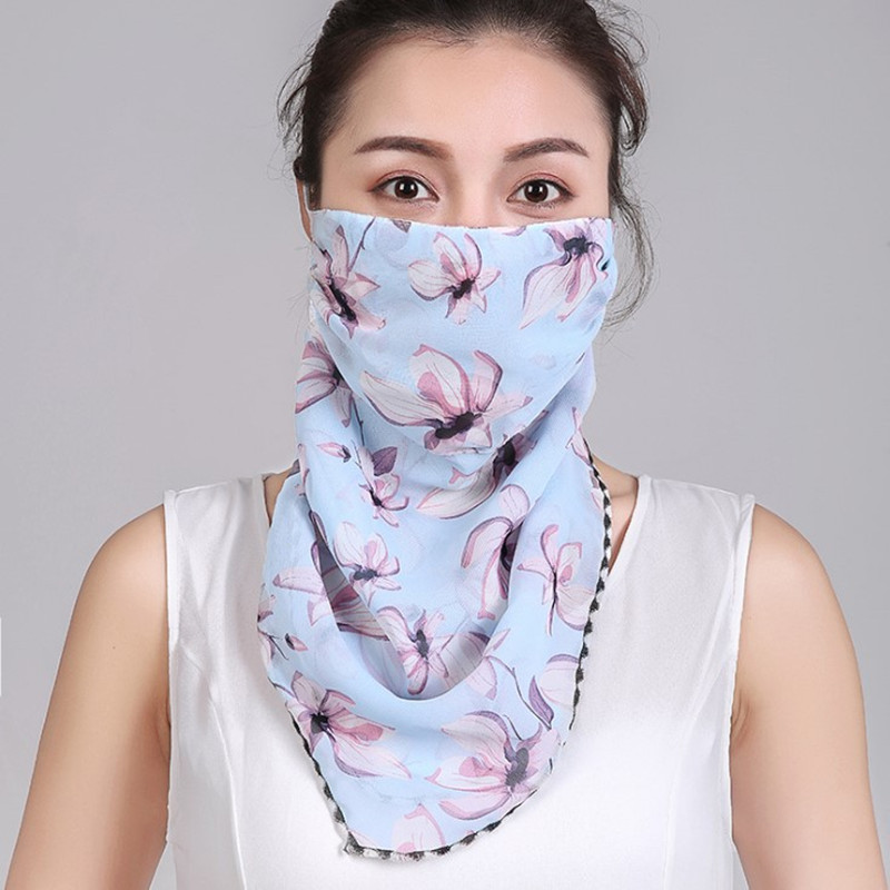 

Summer sun protection women's large neck scarf chiffon scarf fashion gauze shade protection neck fashion cycling face protective