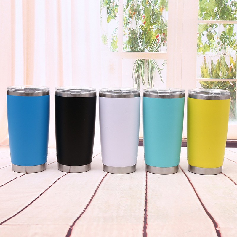 

20 oz Stainless Steel Car Cup Fashion Metal Travel Camping Water Bottle Beer Coffee Mugs Candy Colors Cups With Lid TTA1729